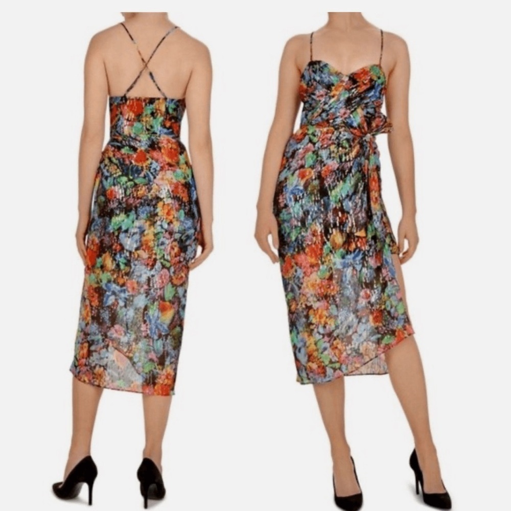 The Kopples Tokyo night metallic multicolor midi dress multicolor size 1 XS